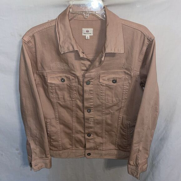 Adriano Goldshmied Women’s Distressed Jacket Size Medium Pink Denim Outdoors - Picture 1 of 12